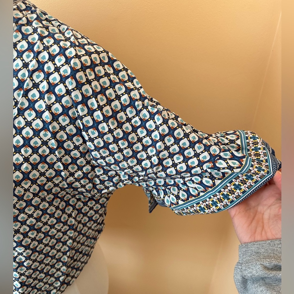 Max Studio Tie Front Button Down Top - image 4